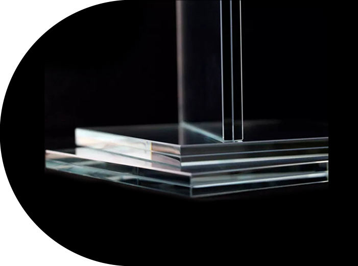 Ultra hvidt lamineret glas